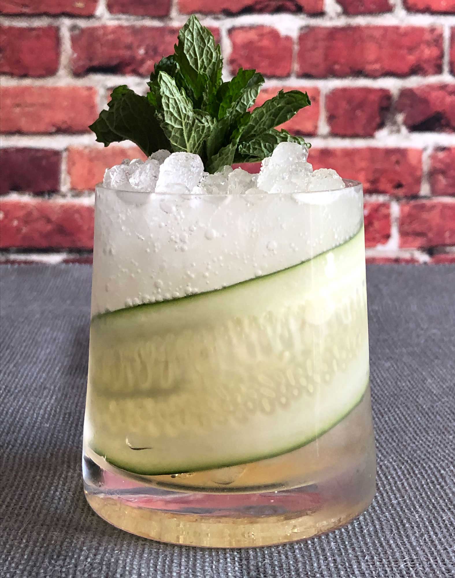 An example of the Capri Classic, the mixed drink (cocktail), by Macchialina, Miami Beach, Florida, featuring Cocchi Americano Bianco, and soda water; photo by Lee Edwards