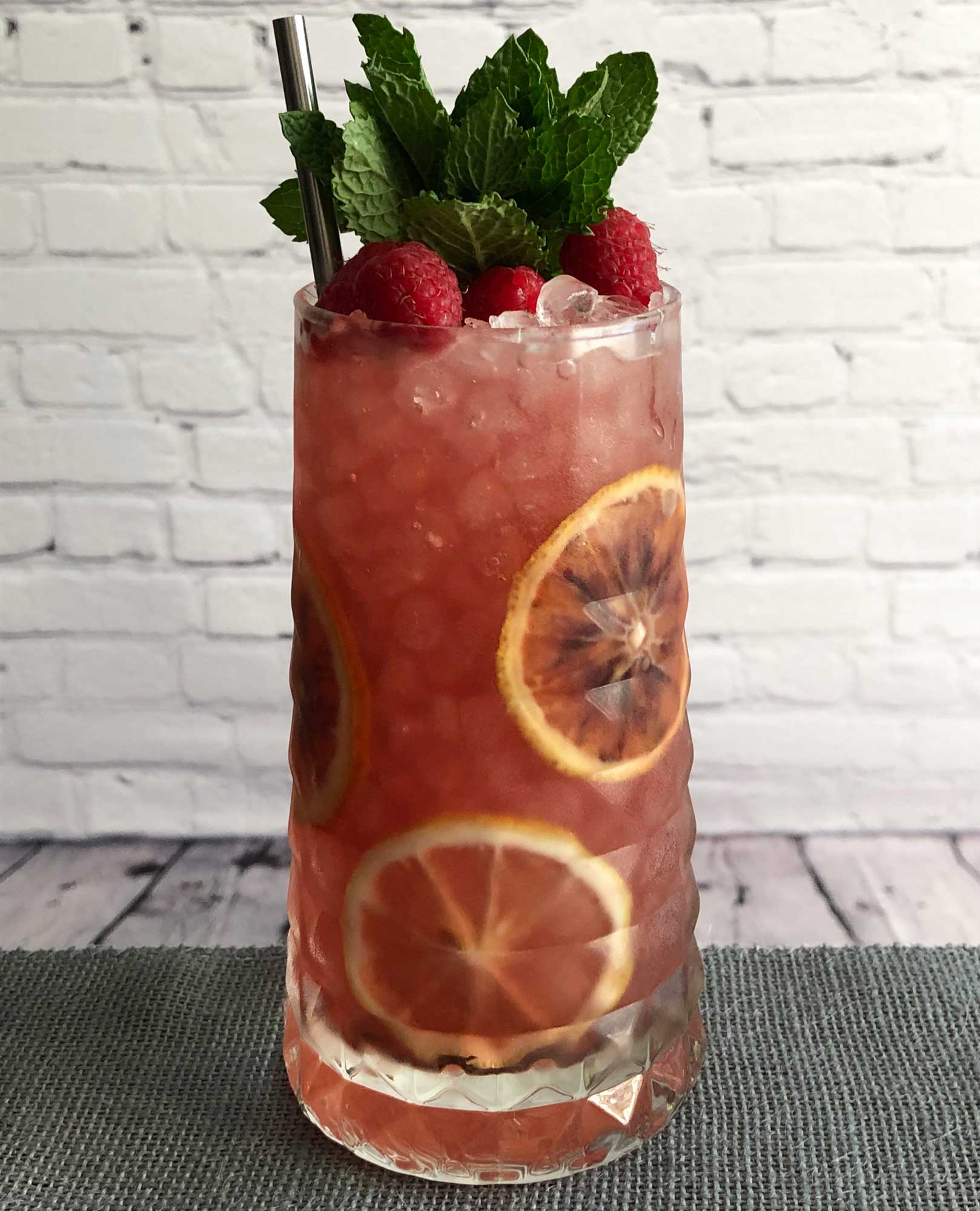 An example of the Rosa Cobbler, the mixed drink (cobbler) featuring Cocchi Americano Rosa, and simple syrup; photo by Lee Edwards