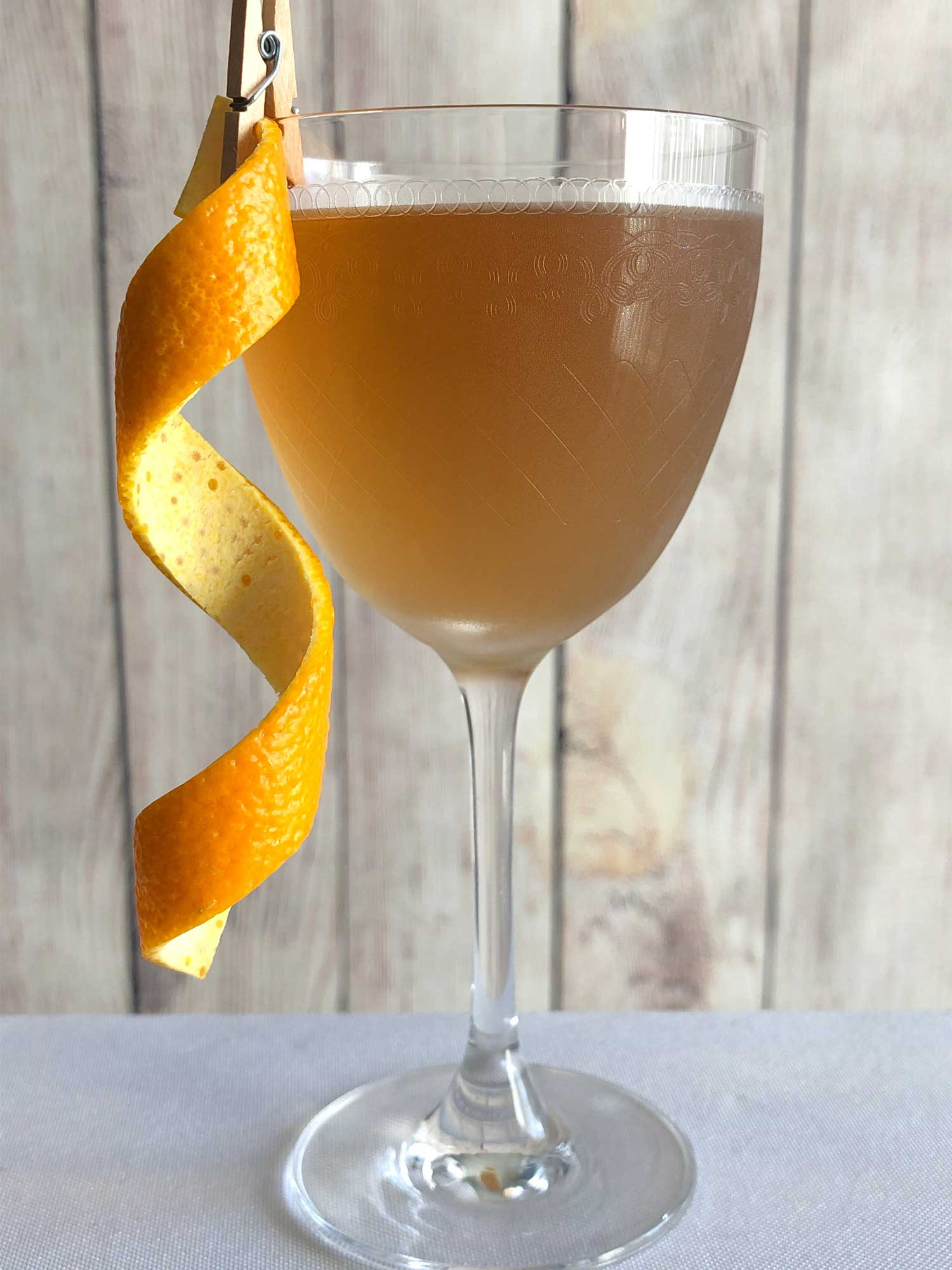 An example of the Future Perfect, the mixed drink (cocktail) featuring Hayman’s Old Tom Gin, Dolin Dry Vermouth de Chambéry, and Dolin Rouge Vermouth de Chambéry; photo by Lee Edwards