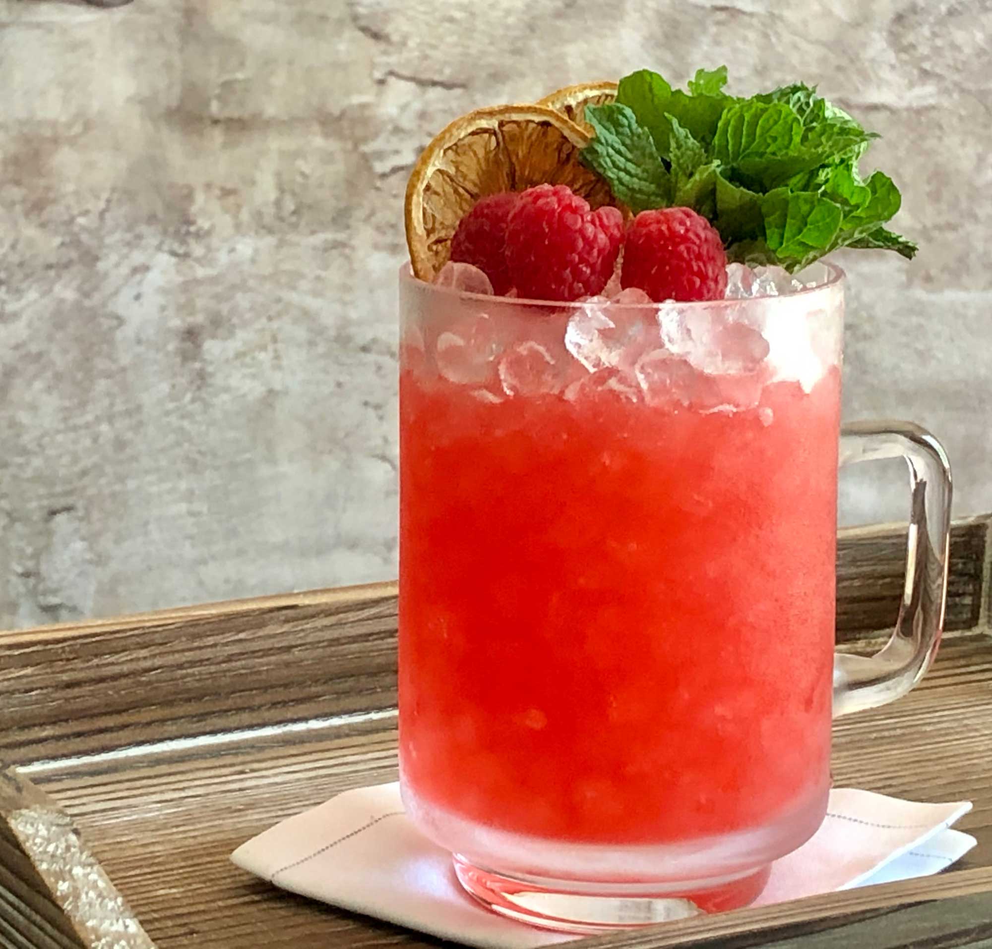 An example of the Salers Cobbler, the mixed drink (cobbler), by Sal Agnello, New Orleans, LA, featuring Salers Gentian Apéritif; photo by Lee Edwards