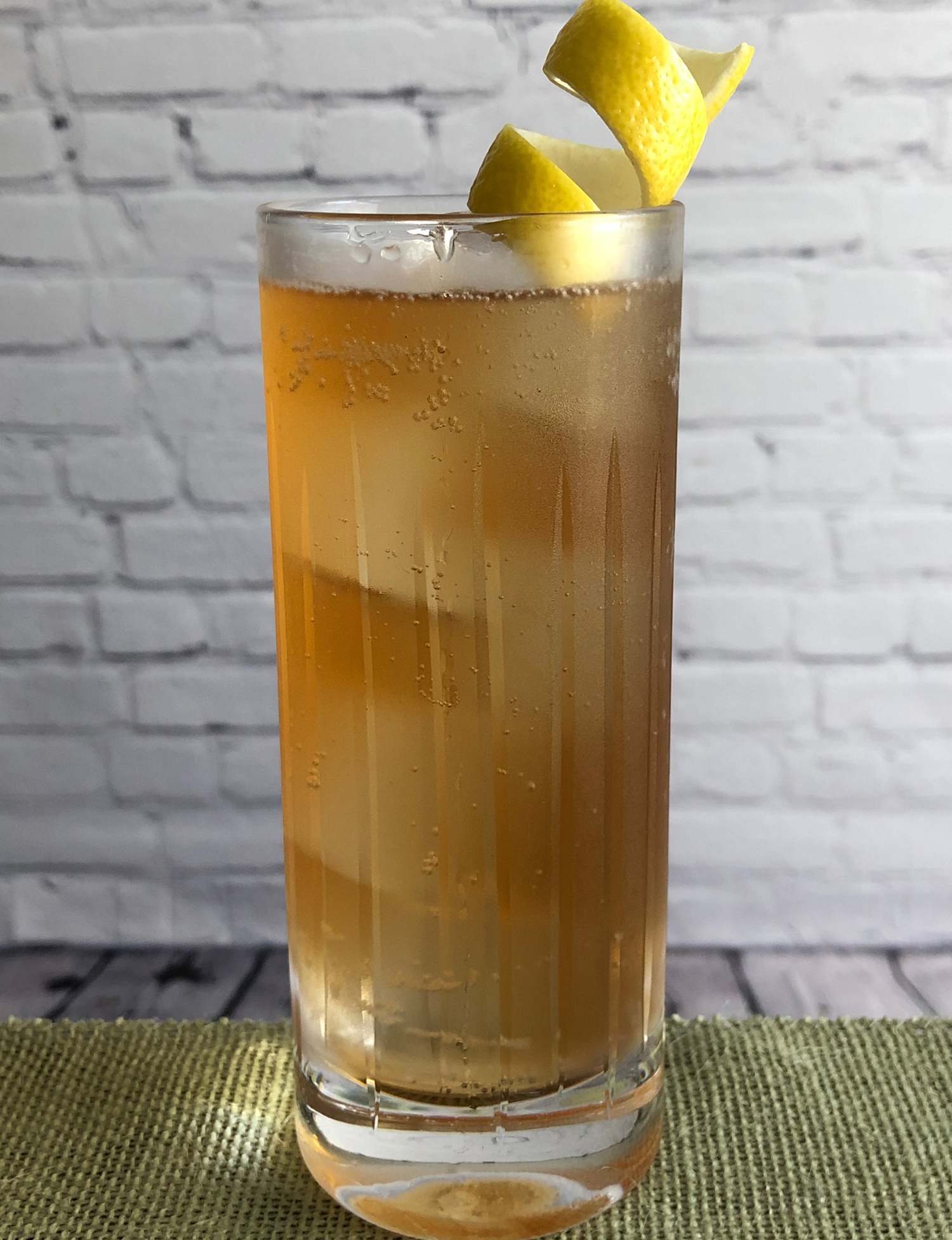 An example of the Shikoku, the mixed drink (cocktail), by Charles Coykendall, Benedetto, Cambridge, MA, featuring soda water, japanese whisky, and Mattei Cap Corse Rouge Quinquina; photo by Lee Edwards