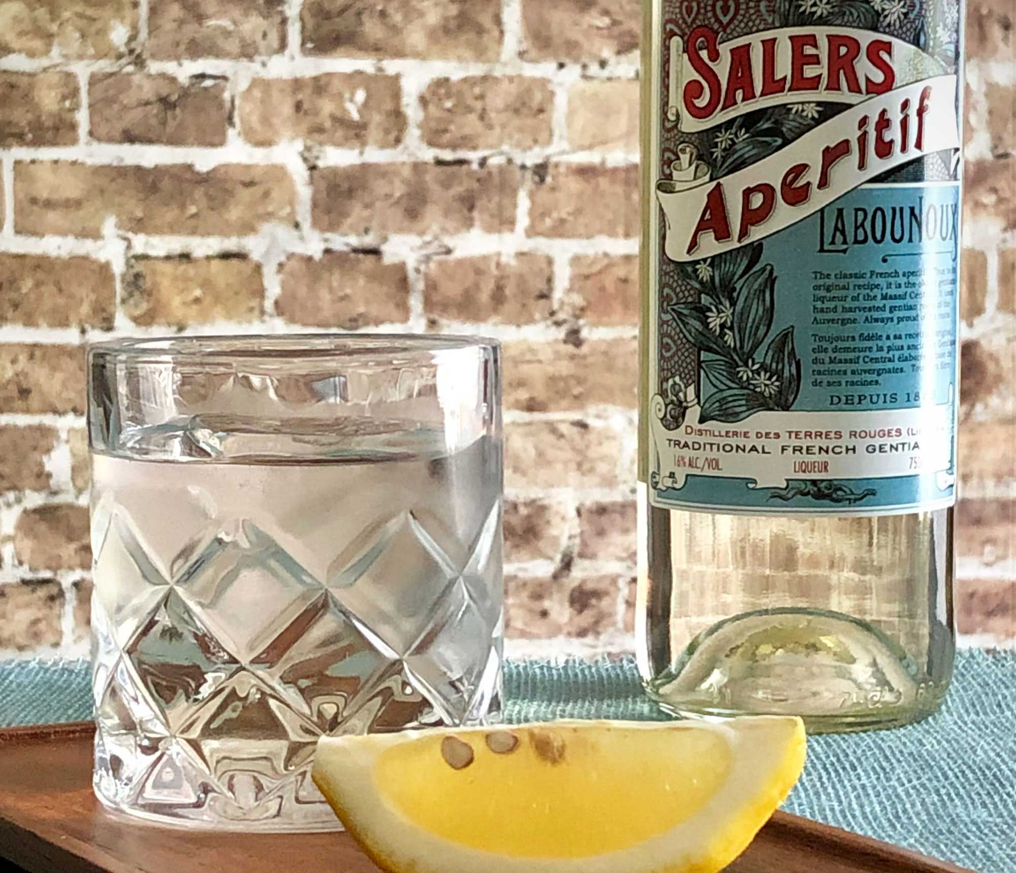 An example of the Salers Aperitif, the mixed drink (cocktail) featuring Salers Gentian Apéritif; photo by Lee Edwards