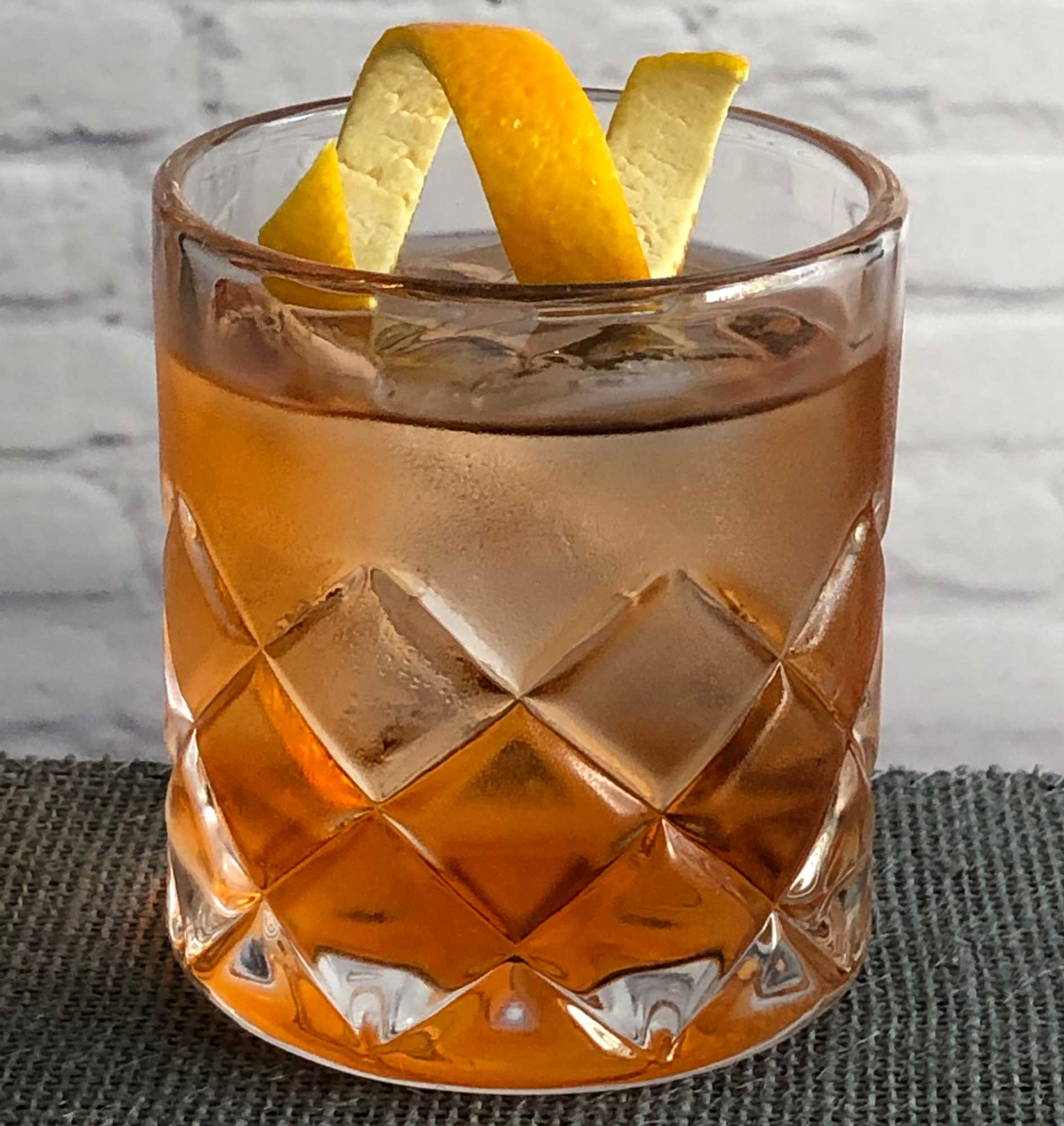 An example of the Rosita, the mixed drink (cocktail) featuring blanco tequila, Dolin Dry Vermouth de Chambéry, Dolin Rouge Vermouth de Chambéry, and Aperitivo Cappelletti; photo by Lee Edwards