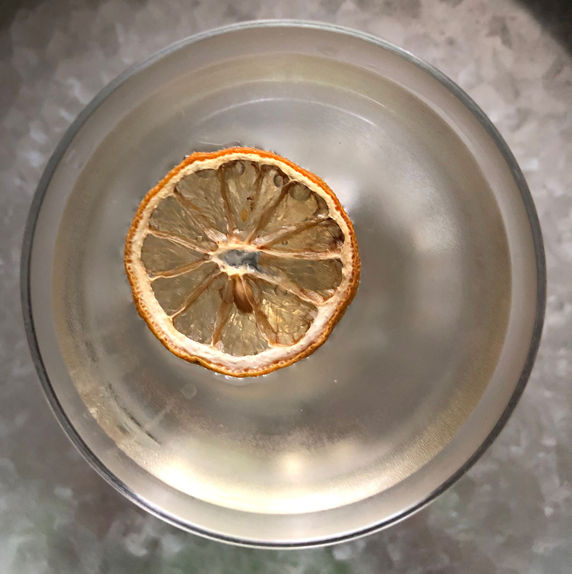 An example of the 24 de Enero, the mixed drink (cocktail) featuring blanco tequila, Dolin Blanc Vermouth de Chambéry, and celery bitters; photo by Lee Edwards